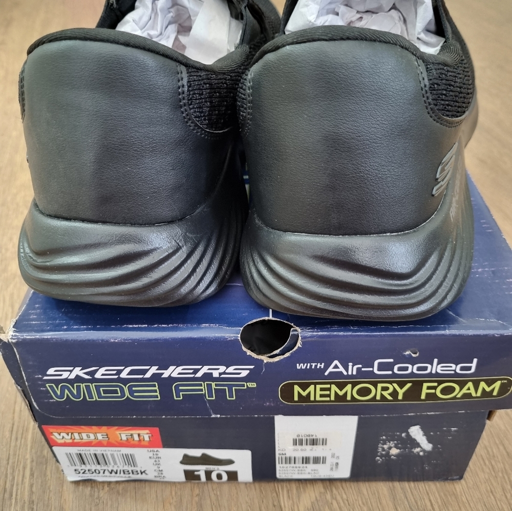 Skechers men's shoes brand new inbox memory foam black Size 10 U.S. - Picture 7 of 11